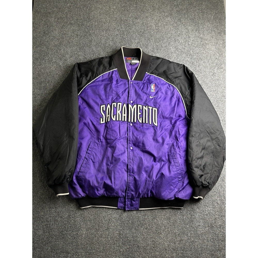 Mens Nike Sacramento Kings Team Jacket Purple Black, Size 4XL